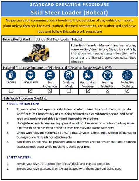 skid steer sop|skid steer loader repair.